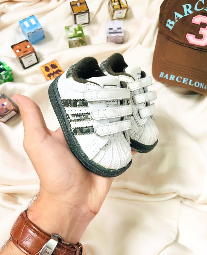 Adidas Superstar Kids (White & Camo) - Triple Strap