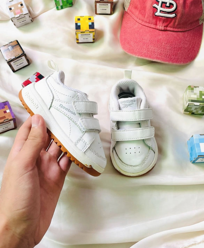 Reebok Classic Kids Sneakers (White & Gum) - Double Strap