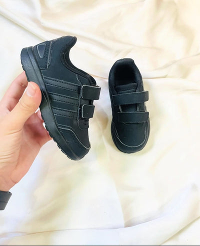 Adidas Kids Sneakers (Triple Black) - Double Strap