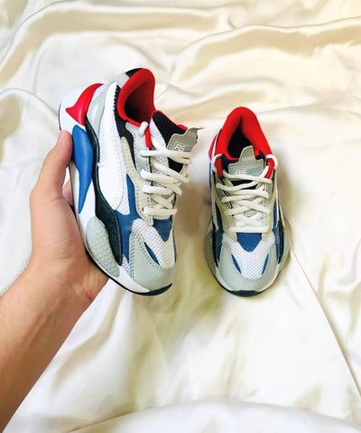 Puma RS-X Kids Sneakers (White, Blue & Red)