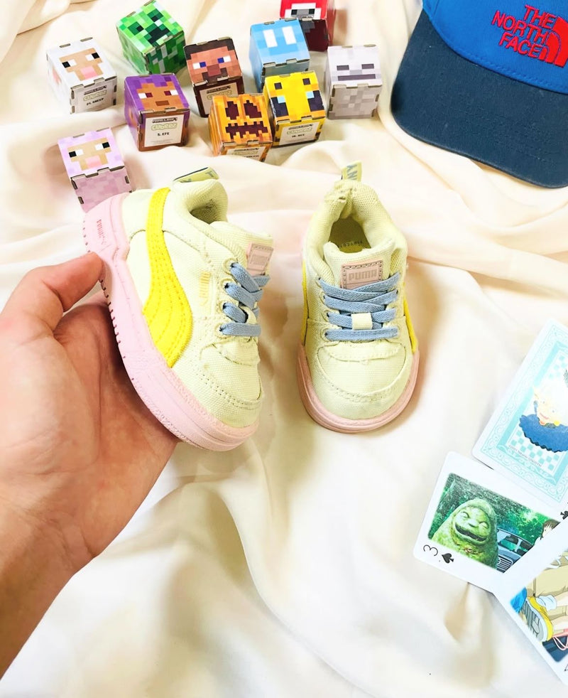 Puma Kids Casual Sneakers (Pastel Yellow/Pink)